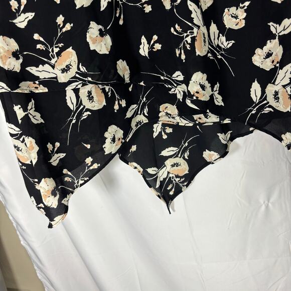 Lauren Ralph Lauren Boho Floral Handkerchief Hem Midi Skirt Women’s Size 1X - Picture 6 of 7